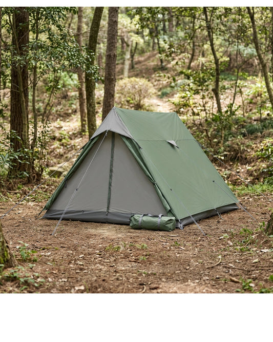 Xzva Pineward A-Frame Tent 2 Person Moss Gray - Lifestyle view