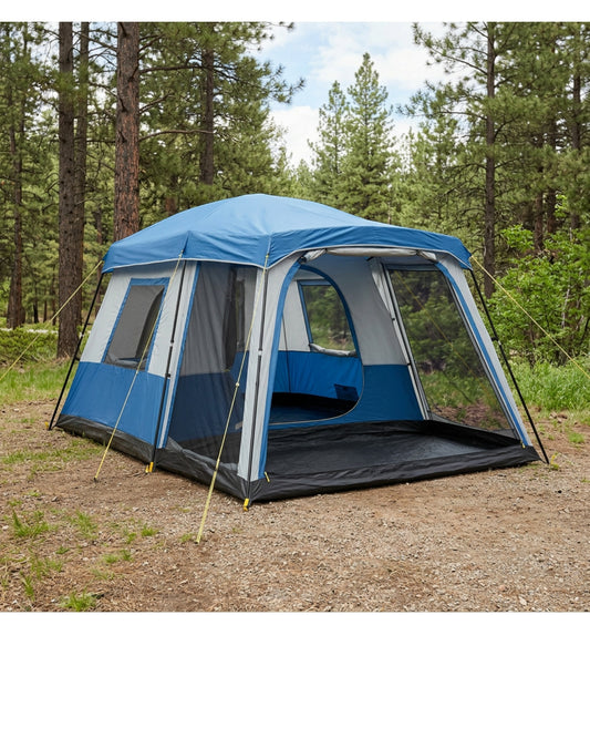 Xzva Screened Cabin Tent 4 Person Blue - Lifestyle view