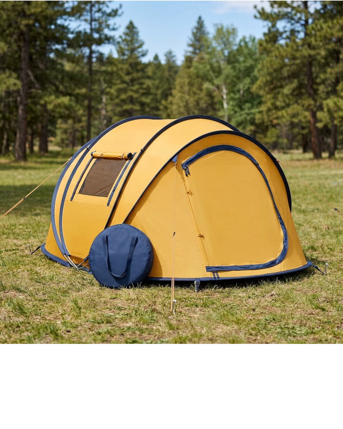 Xzva Sunfold Pop-Up Tent 2 Person Amber Navy - Lifestyle view